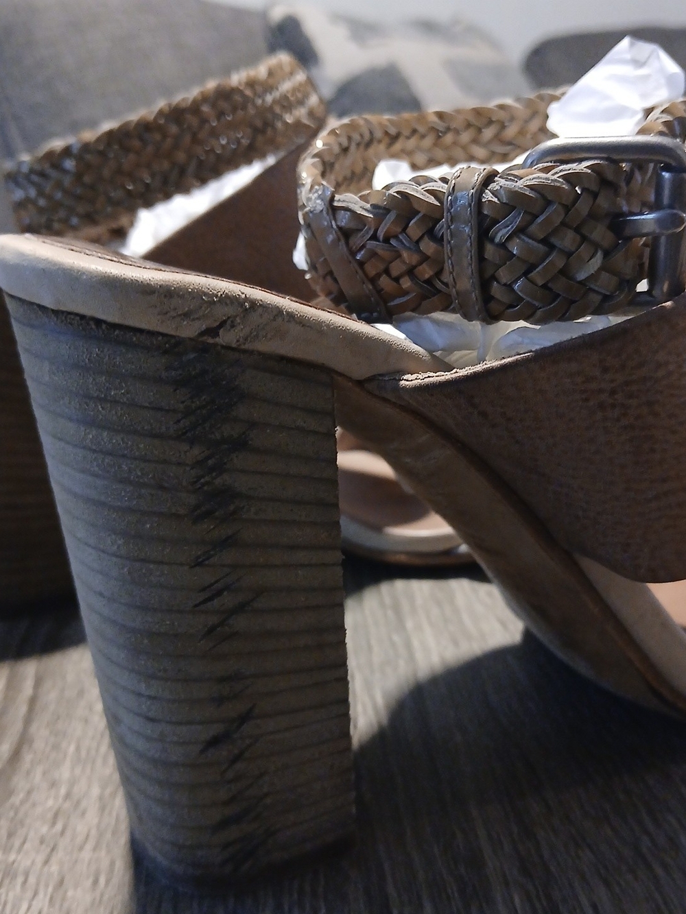 Brunello Cucinelli Braided Leather Block Heel Sandals Size 41 / US 11 - Picture 7 of 14
